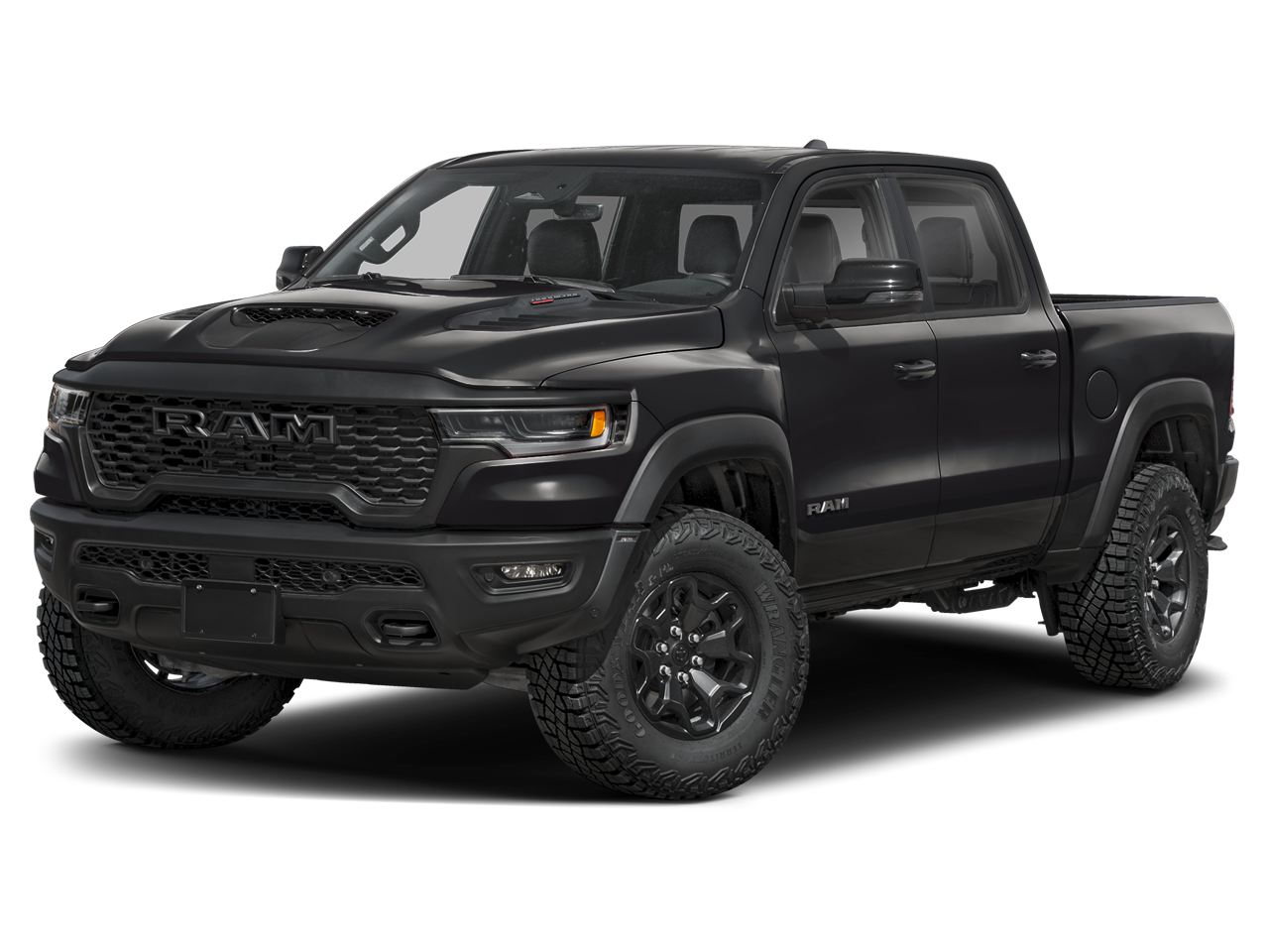2025 RAM Ram 1500 RHO in Diamond Black Crystal Pearlcoat — front three-quarter view