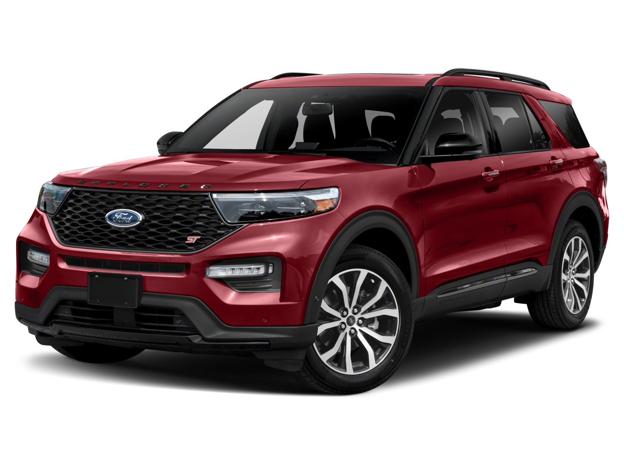2021 Ford Explorer ST in Gray Metallic — front three-quarter view
