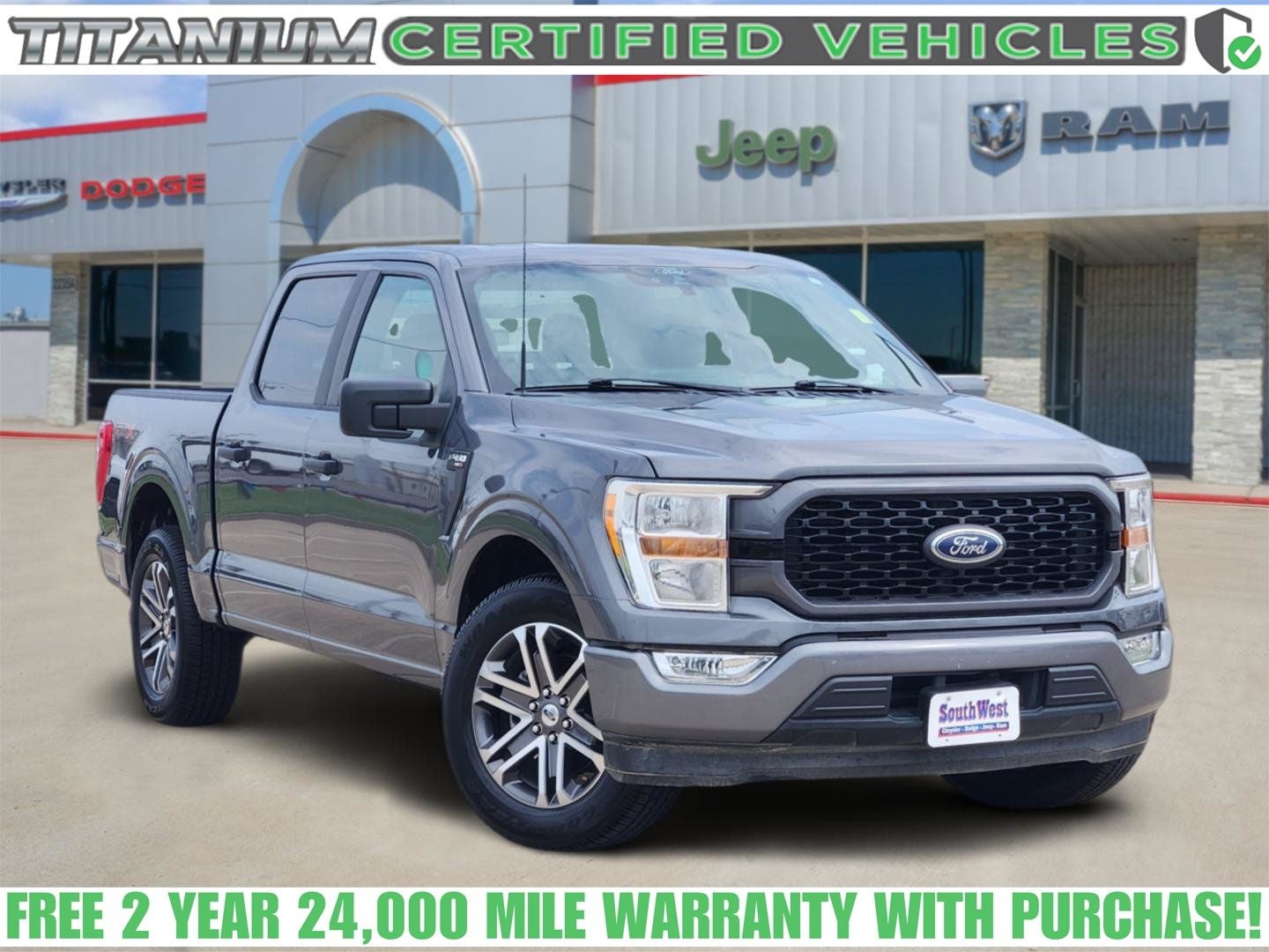 2021 Ford F-150 XL in Carbonized Gray Metallic — front three-quarter view