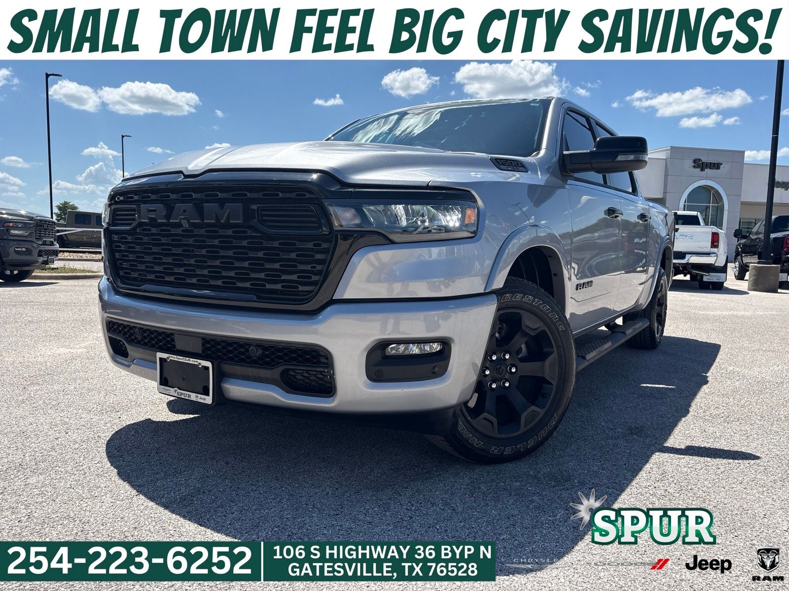 2025 RAM Ram 1500 Big Horn/Lone Star in Billet Silver Metallic Clearcoat — front three-quarter view