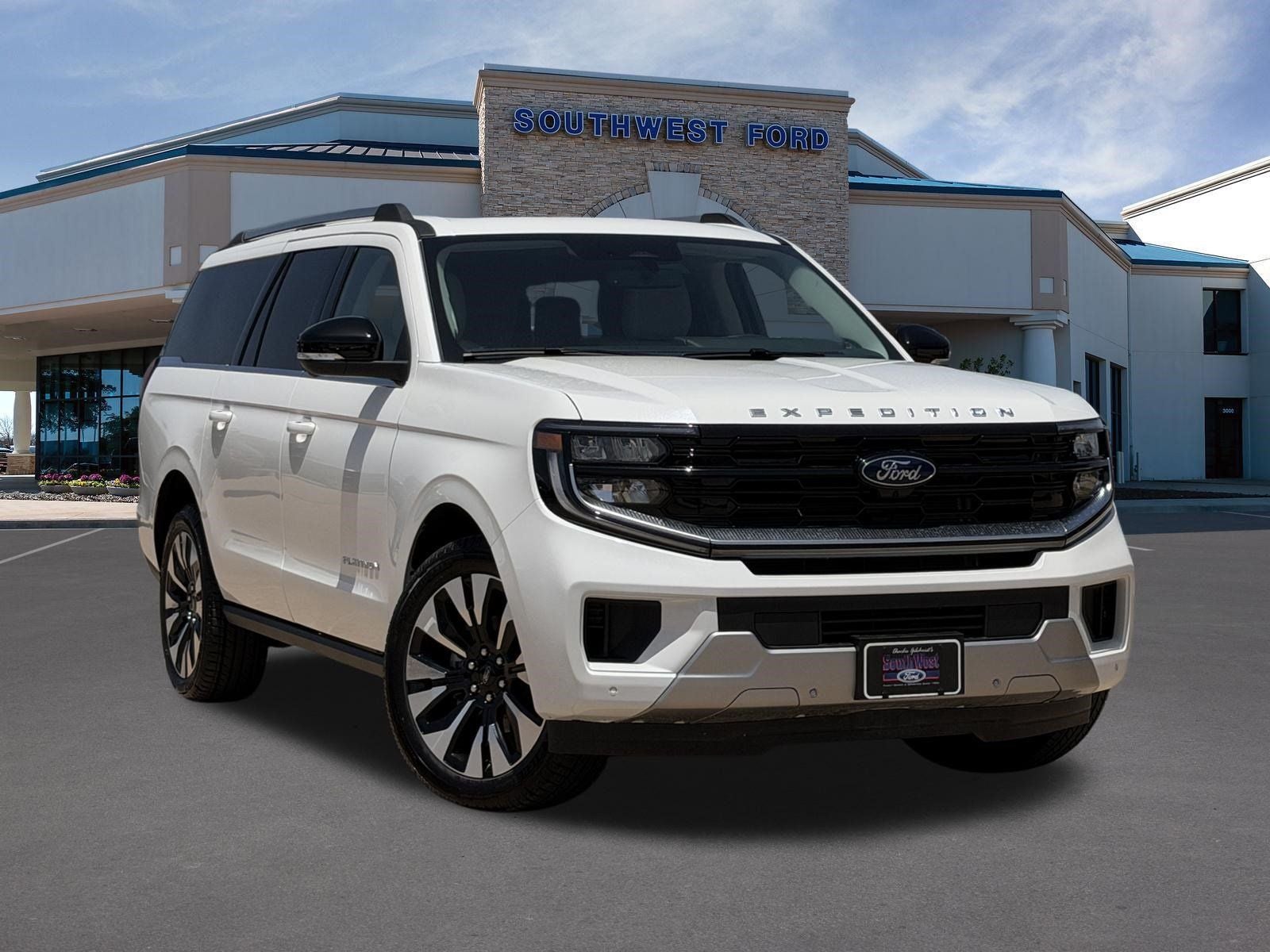 2026 Ford Expedition Max Platinum in Star White Metallic Tc — front three-quarter view