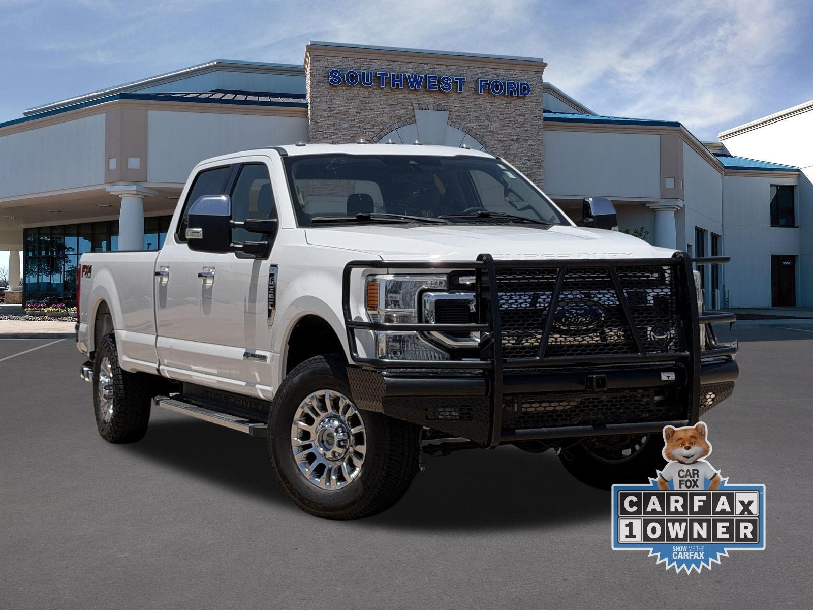2021 Ford F-350SD XLT in Oxford White — front three-quarter view