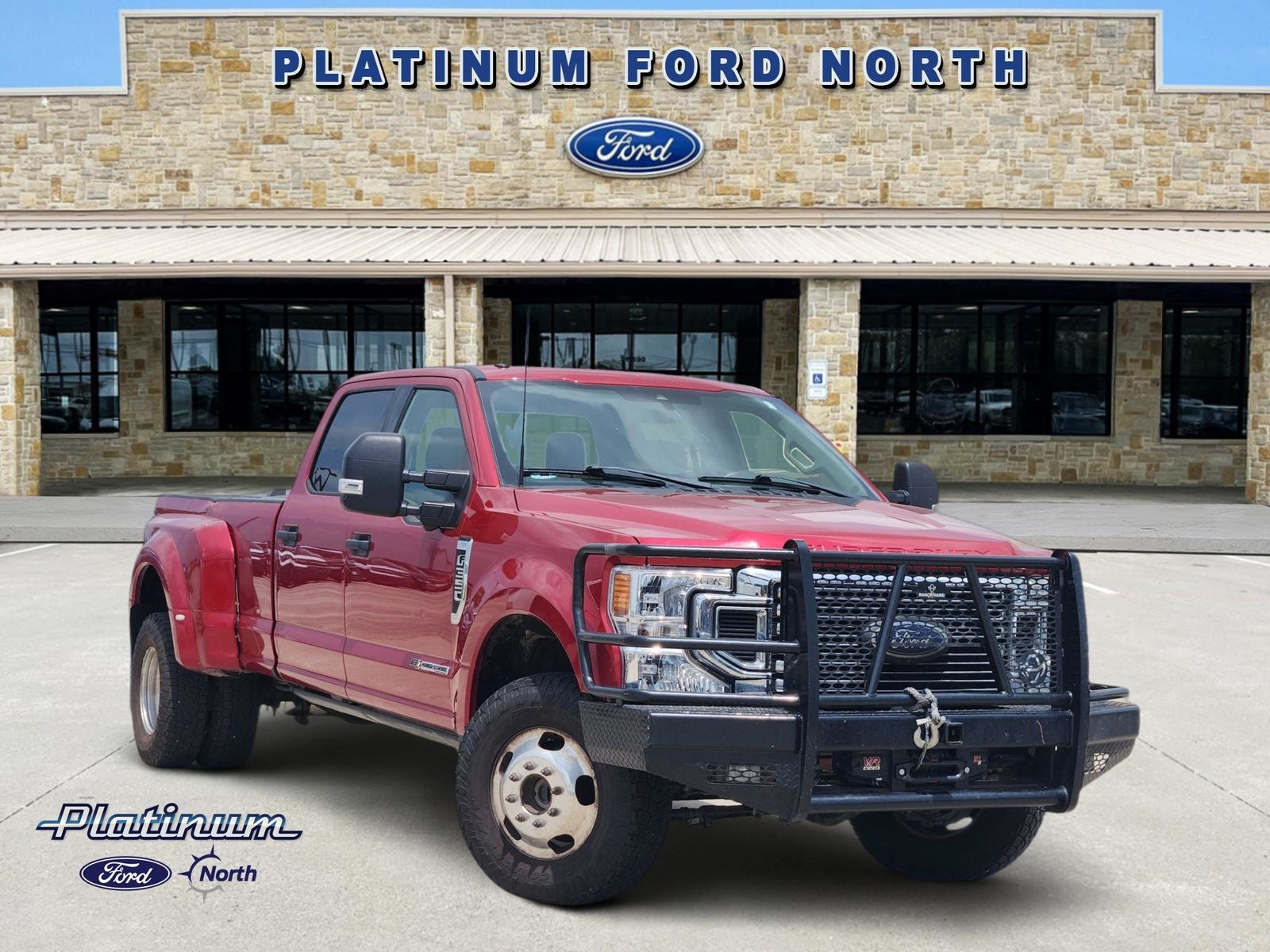 2022 Ford F-350SD XLT DRW in Red Metallic — front three-quarter view