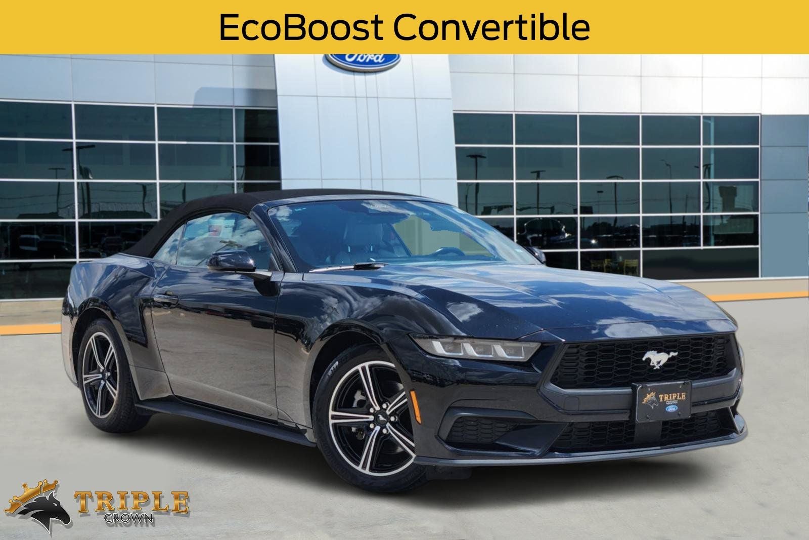 2024 Ford Mustang EcoBoost Premium in Shadow Black — front three-quarter view