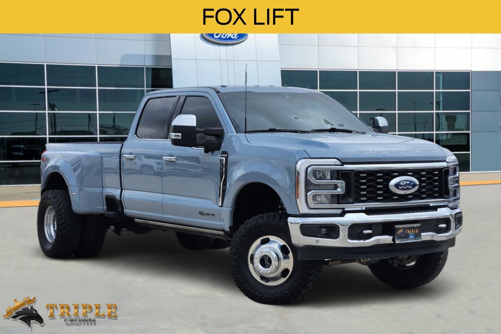 2024 Ford F-350SD King Ranch DRW in Gray Metallic — front three-quarter view