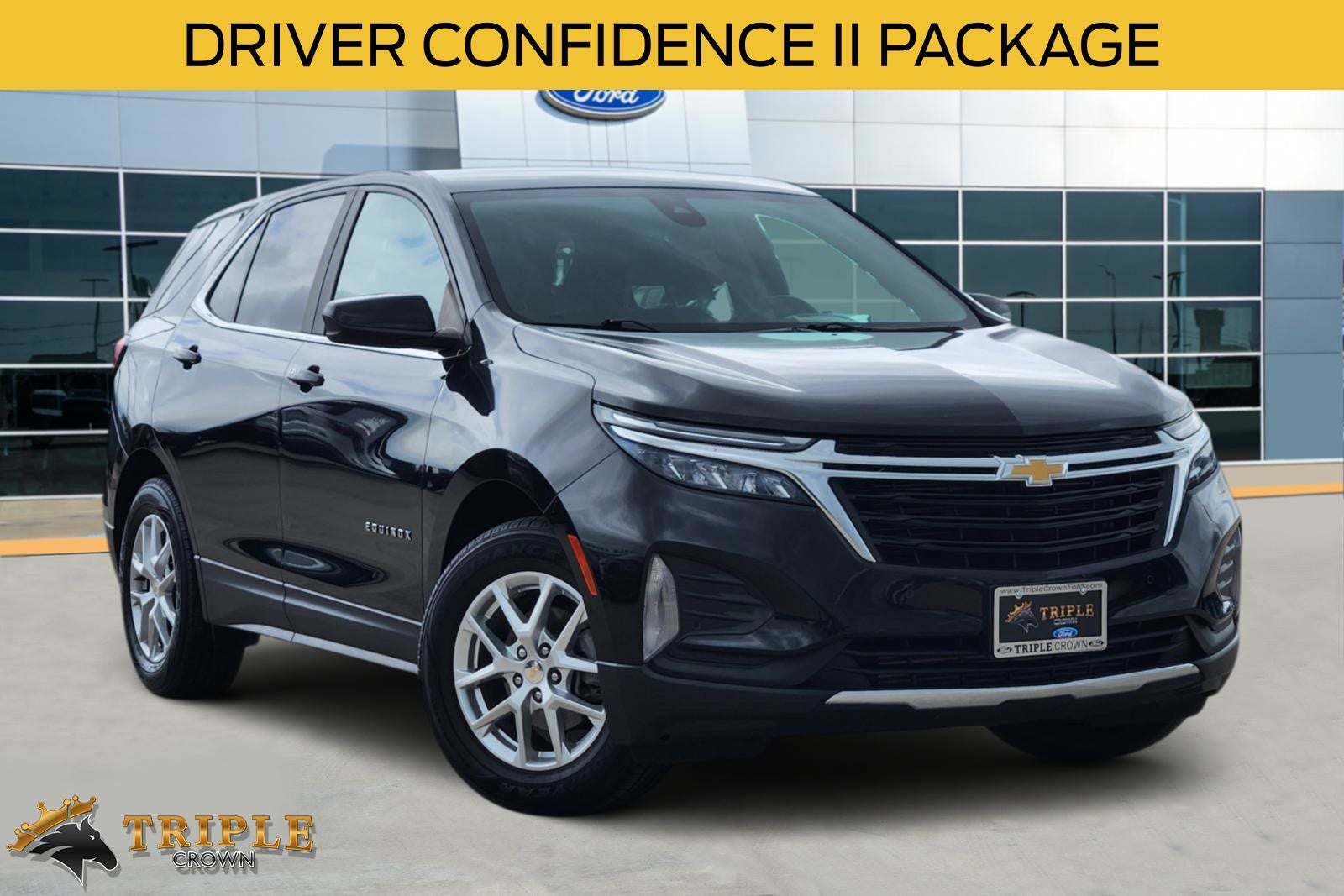 2024 Chevrolet Equinox LT in Mosaic Black Metallic — front three-quarter view