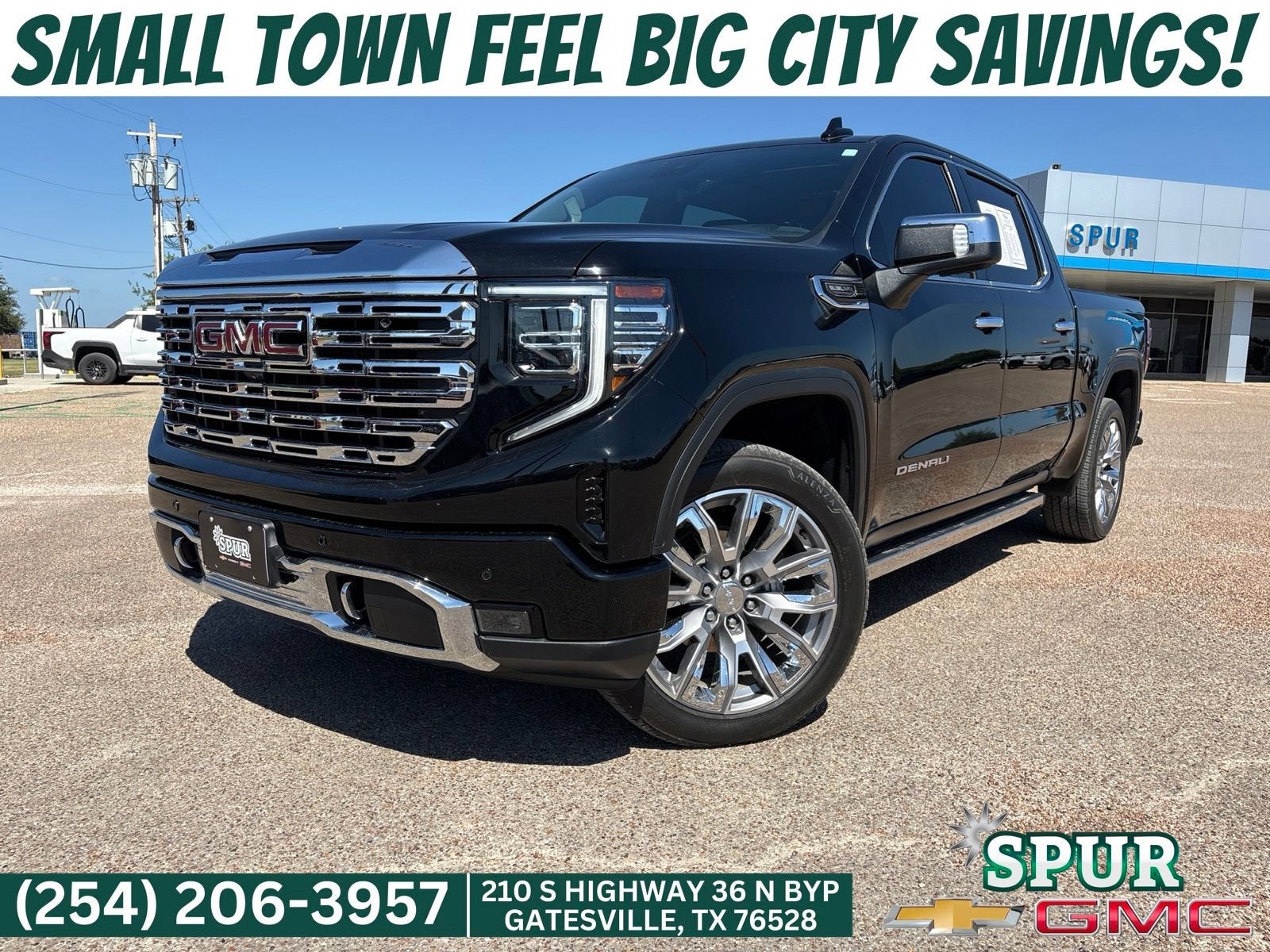 2025 GMC Sierra 1500 Denali in Onyx Black — front three-quarter view