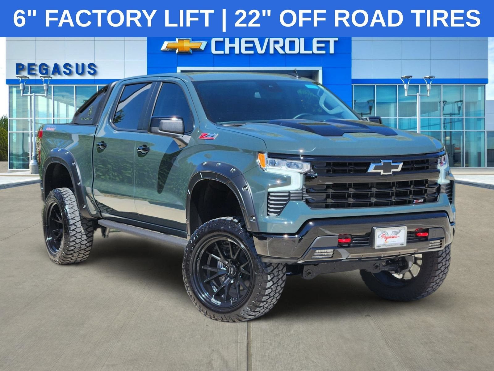 2025 Chevrolet Silverado 1500 LT Trail Boss in Cypress Gray — front three-quarter view