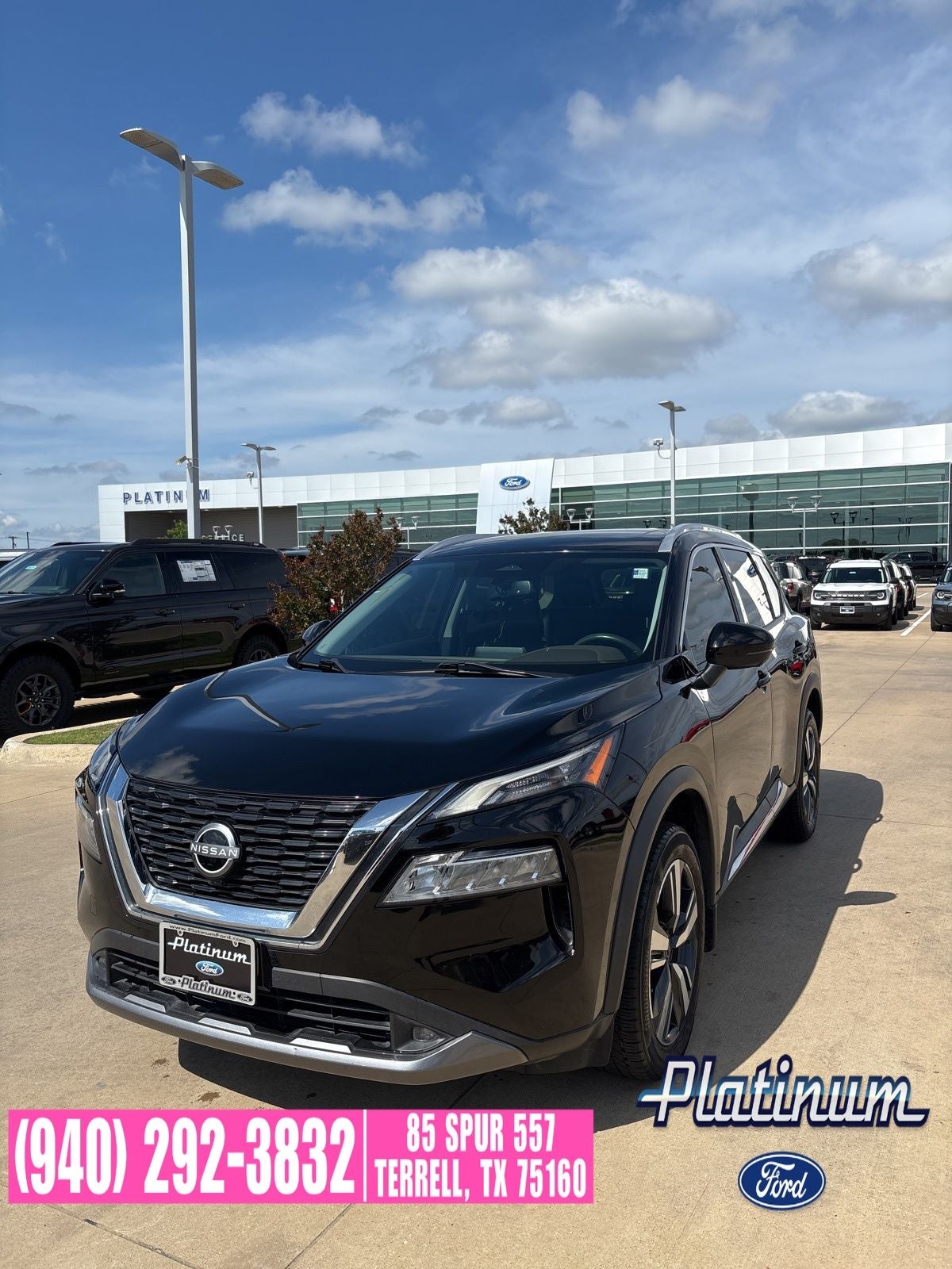 2022 Nissan Rogue SL in Super Black — front three-quarter view