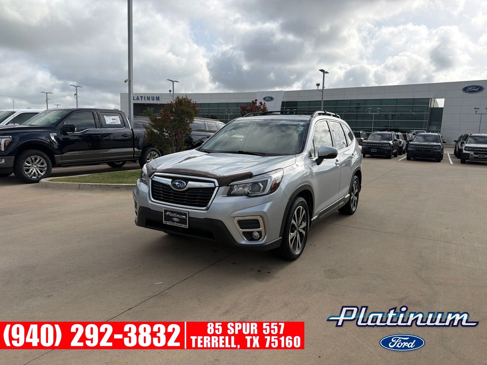 2020 Subaru Forester Limited in Ice Silver Metallic — front three-quarter view